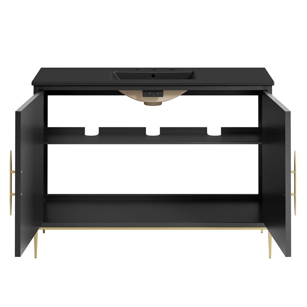 Awaken 48" Bathroom Vanity in Black Black by Modway - Image 7