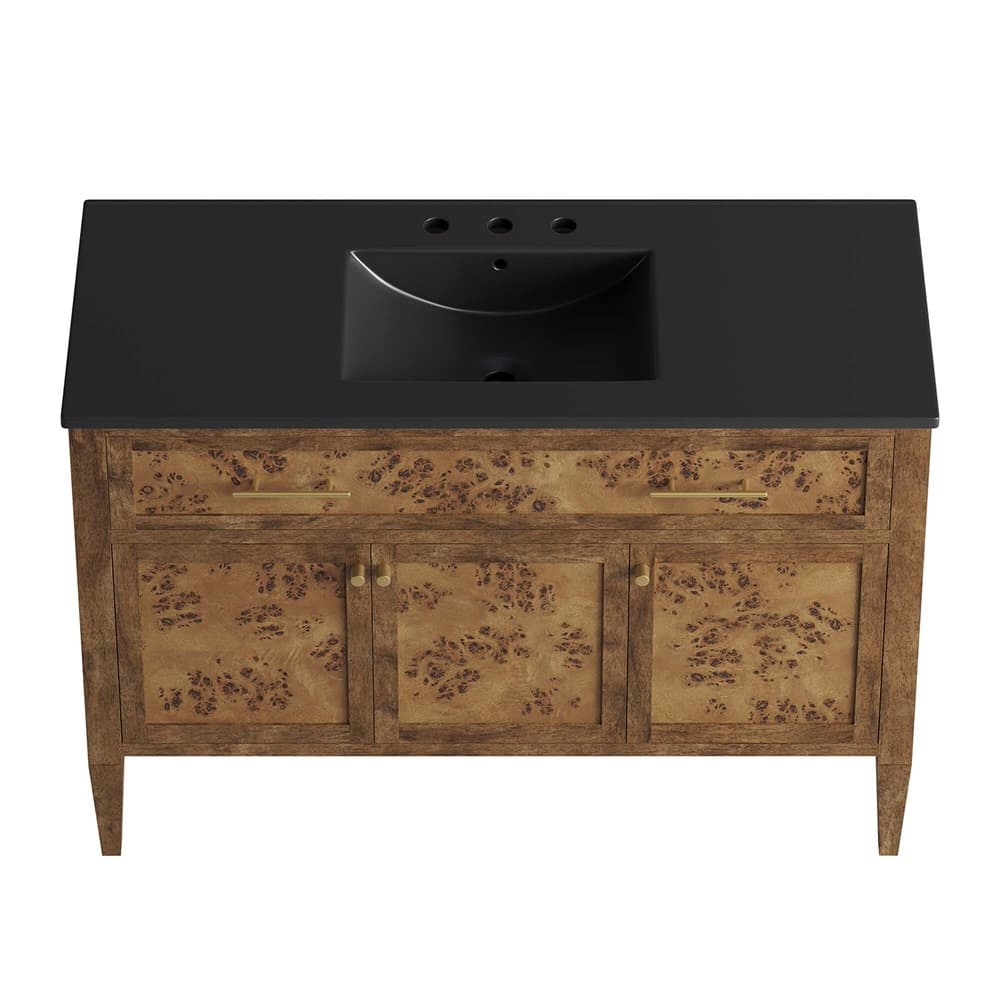 Elysian 48" Wood Single Sink Bathroom Vanity in Black Brown by Modway - Image 8