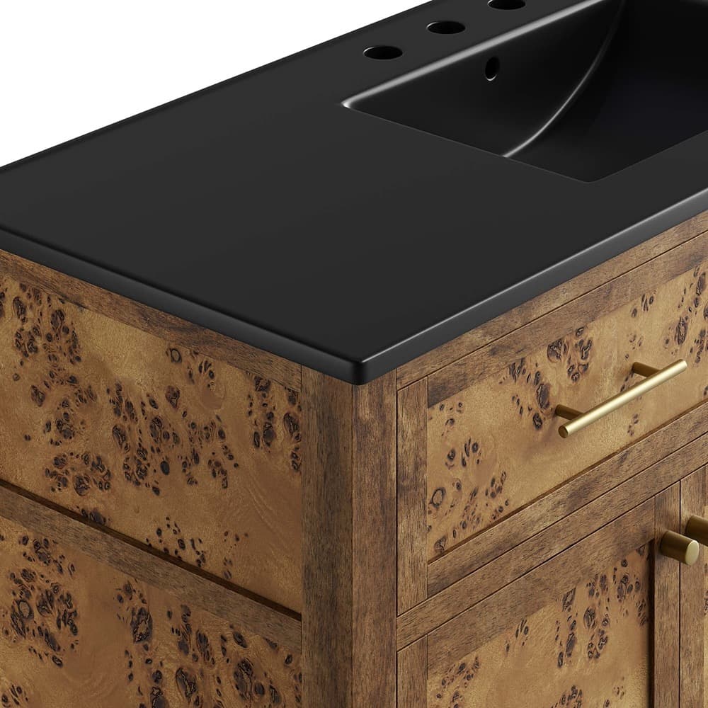 Elysian 48" Wood Single Sink Bathroom Vanity in Black Brown by Modway - Image 10