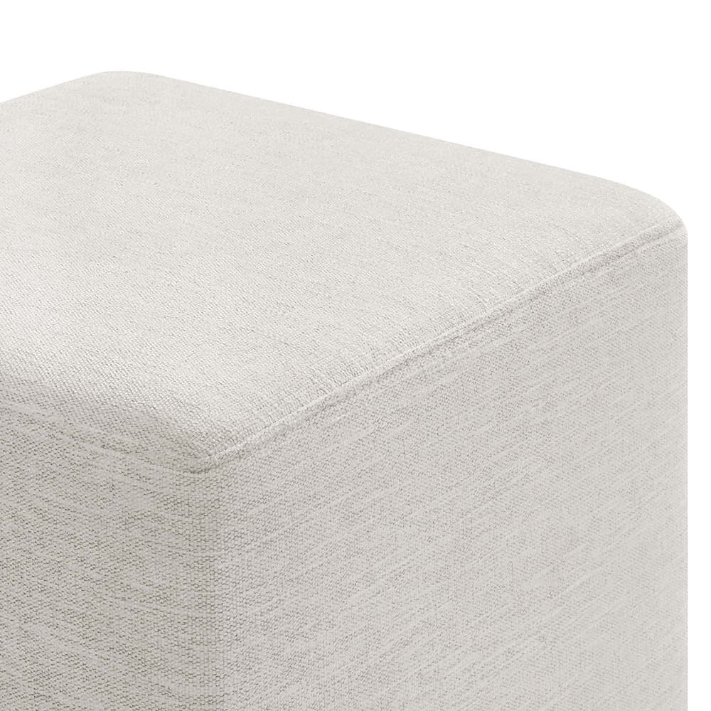 Callum 17" Square Woven Heathered Fabric Upholstered Ottoman in Heathered Weave Ivory by Modway - Image 6