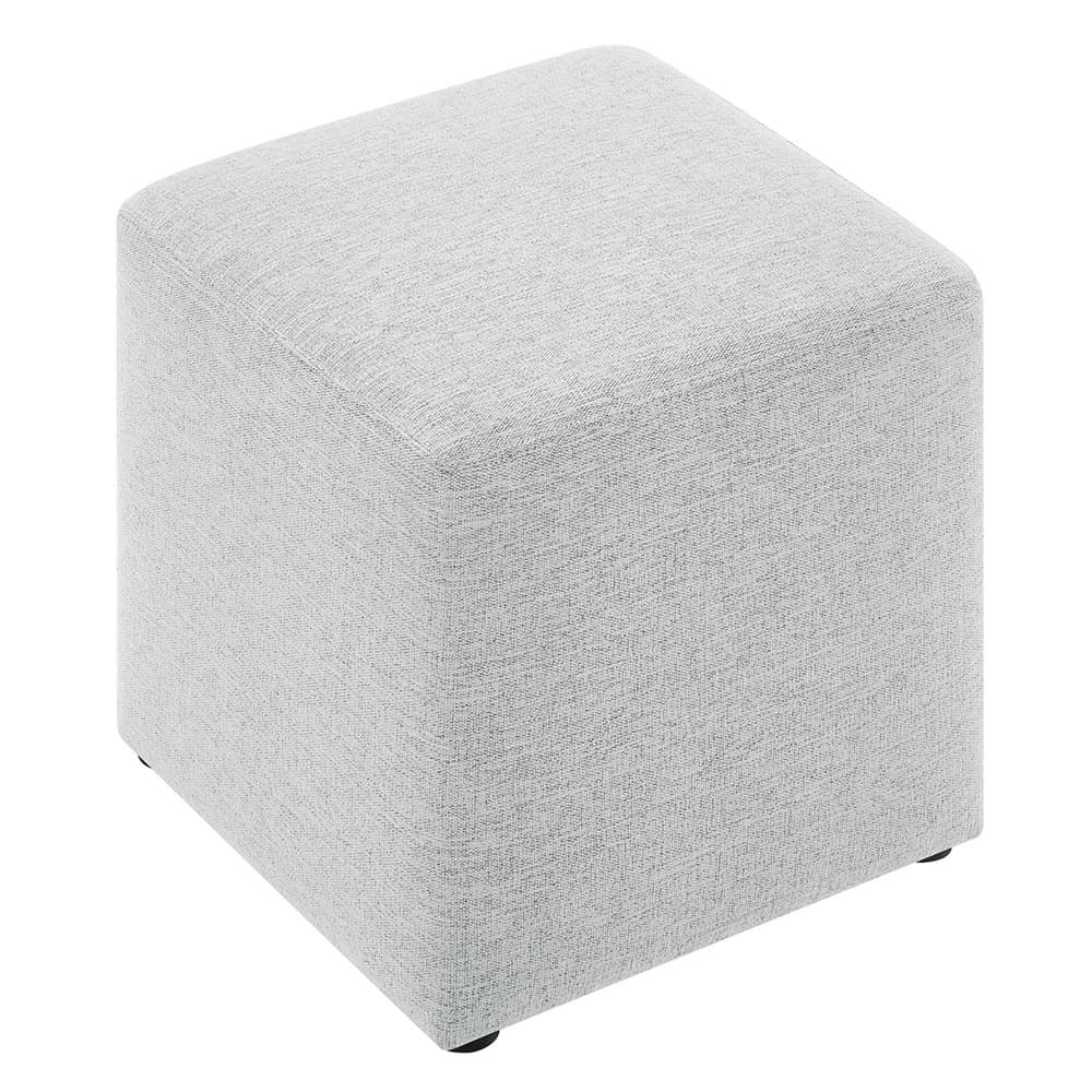 Callum 17" Square Woven Heathered Fabric Upholstered Ottoman in Heathered Weave Light Gray by Modway - Image 5
