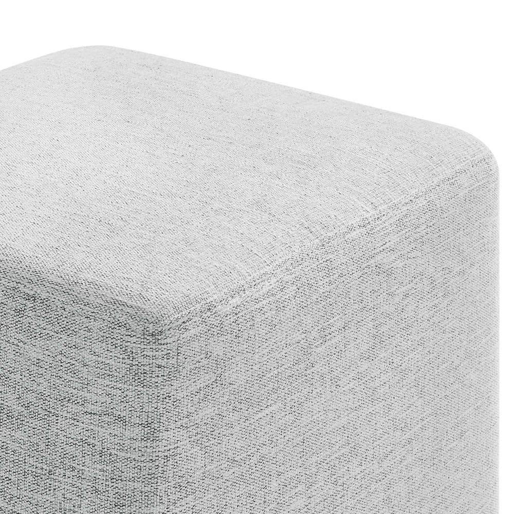 Callum 17" Square Woven Heathered Fabric Upholstered Ottoman in Heathered Weave Light Gray by Modway - Image 6