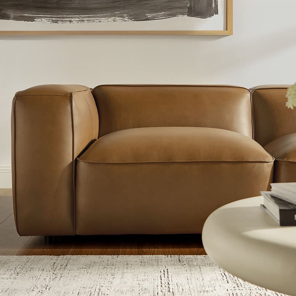 Auren 5-Piece Upholstered Vegan Leather Modular L-Shaped Sofa in Camel by Modway - Image 9