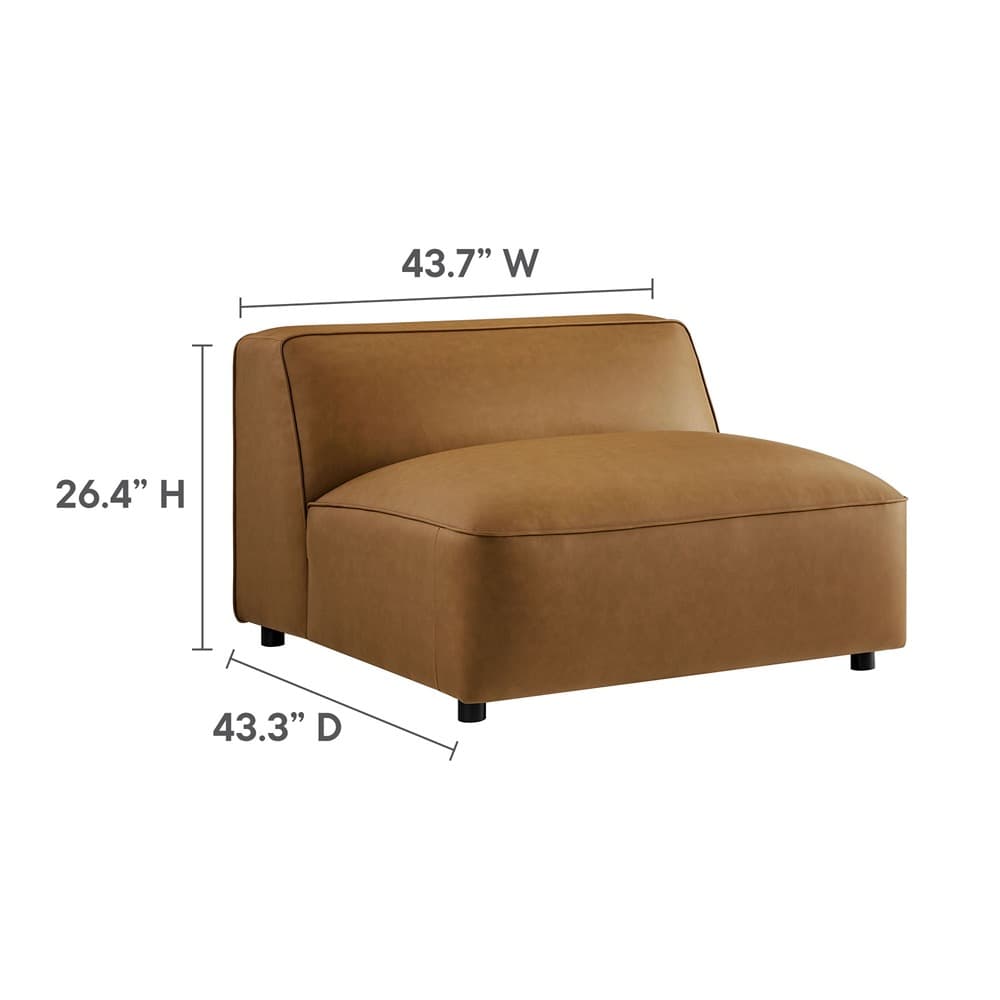 Auren 5-Piece Upholstered Vegan Leather Modular L-Shaped Sofa in Camel by Modway - Image 5