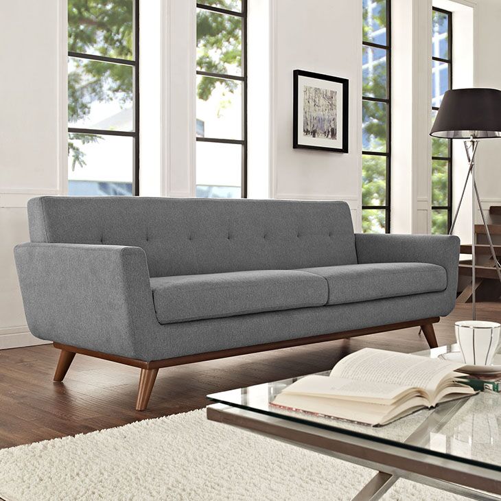 Engage Upholstered Fabric Sofa in Expectation Gray by Modway
