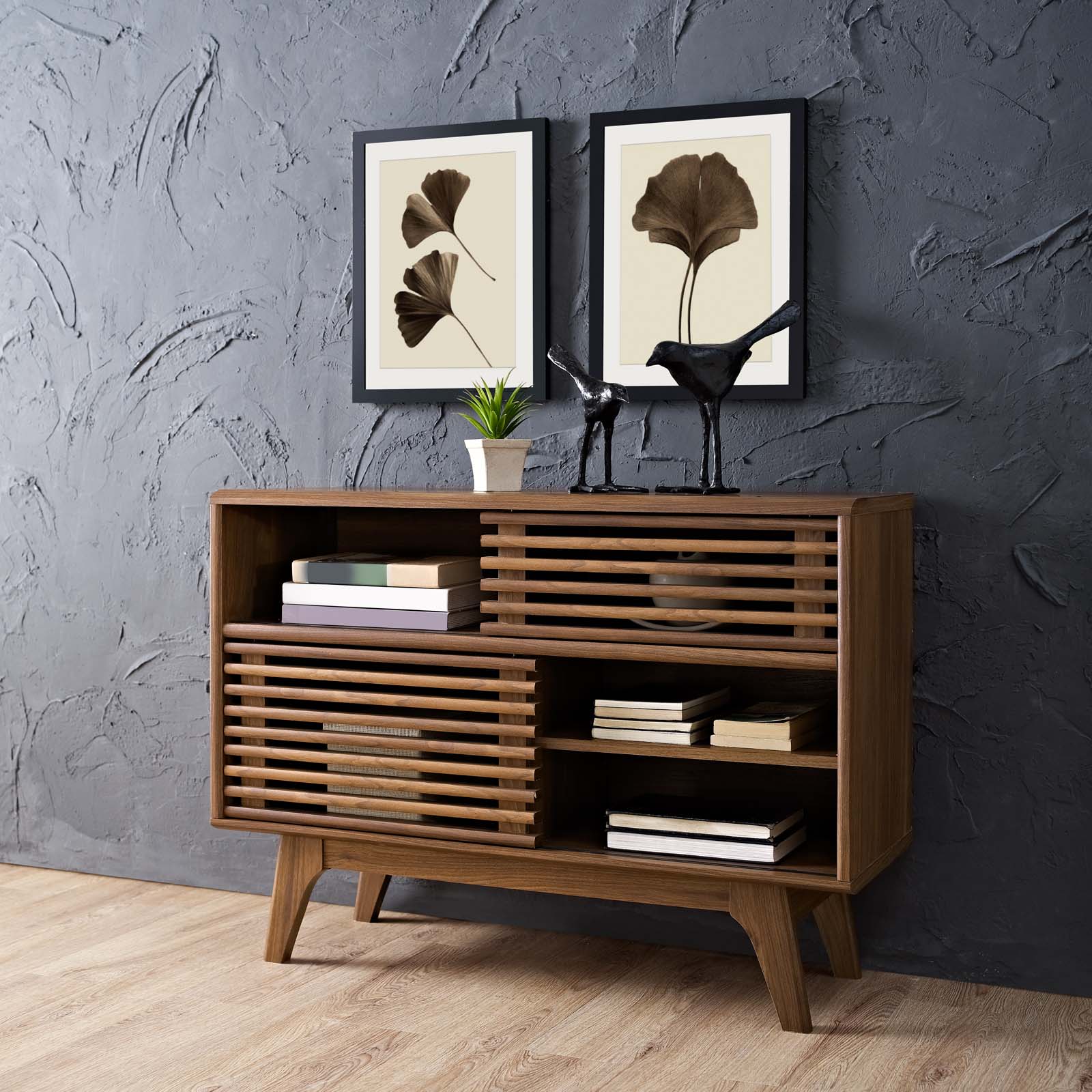 Render Display Stand in Walnut by Modway