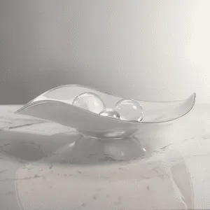 Lagoon Opal White Scissor Cut Wave Bowl by Zodax