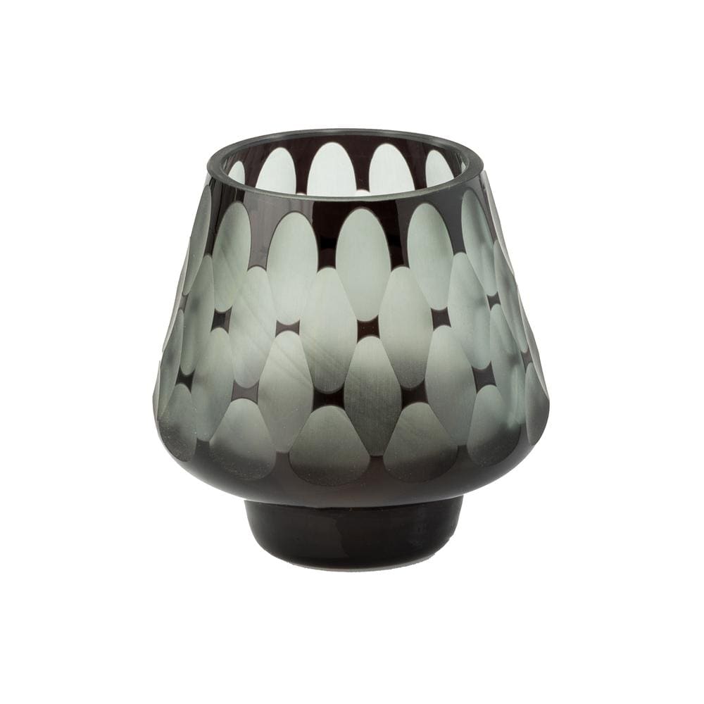 Cut Glass Smoke Votive Holder by Abigails