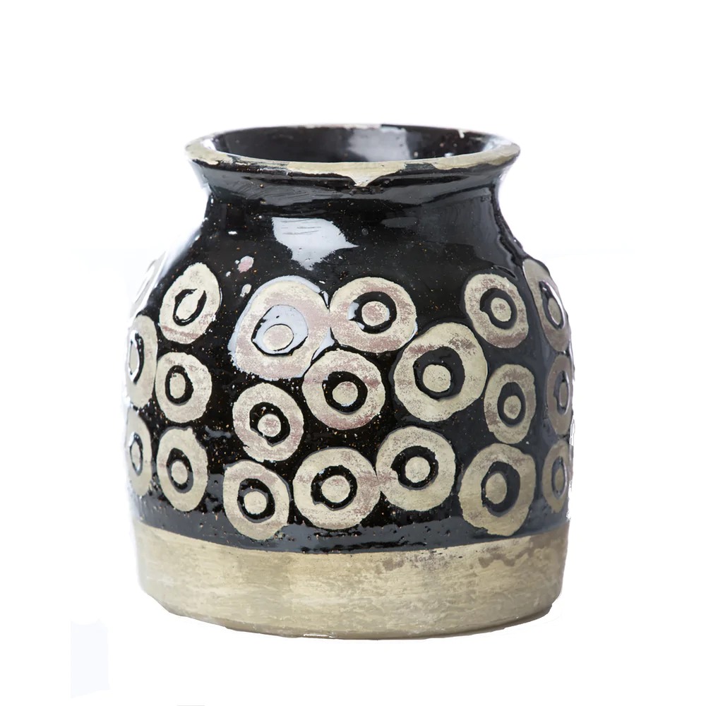 Vinci Moroccan Ceramic Circles Vase by Abigails