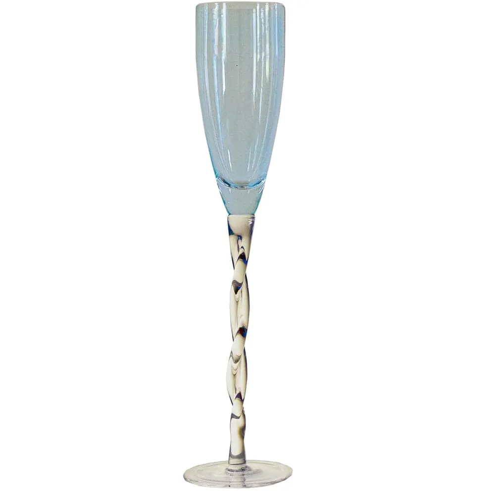 Adriana Blue Champagne Glass Set of 4 by Abigails