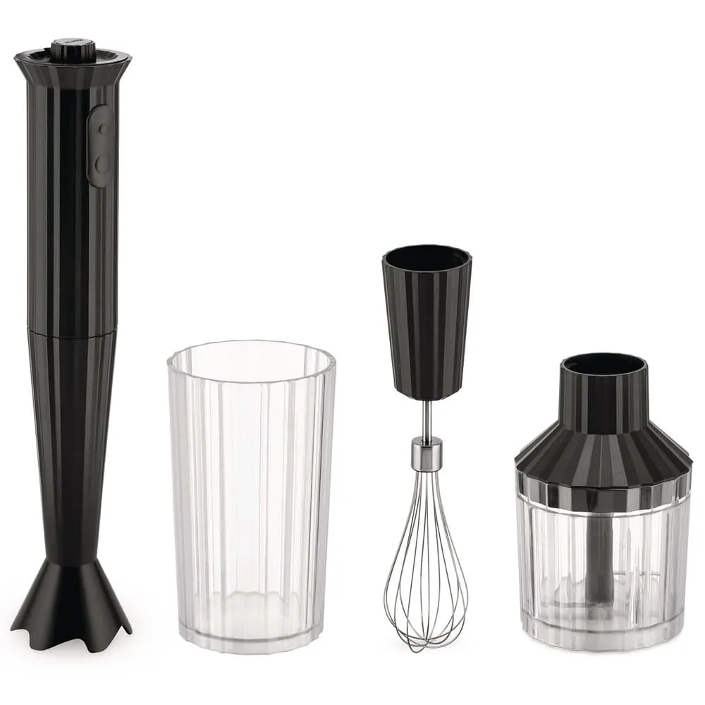 Plissé 3 in 1 Hand Immersion Blender in Black by Alessi