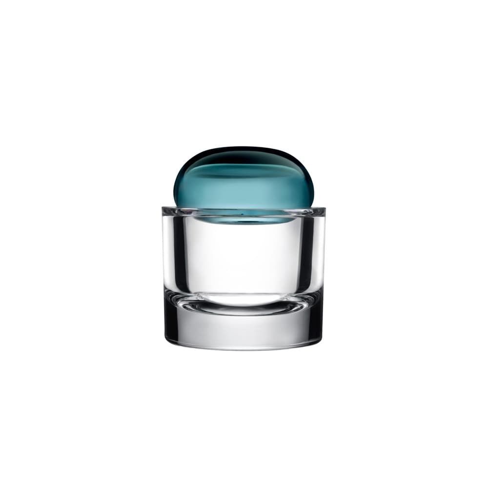 Ecrin Lidded Vessel Small Petroleum Green by Nude Glass