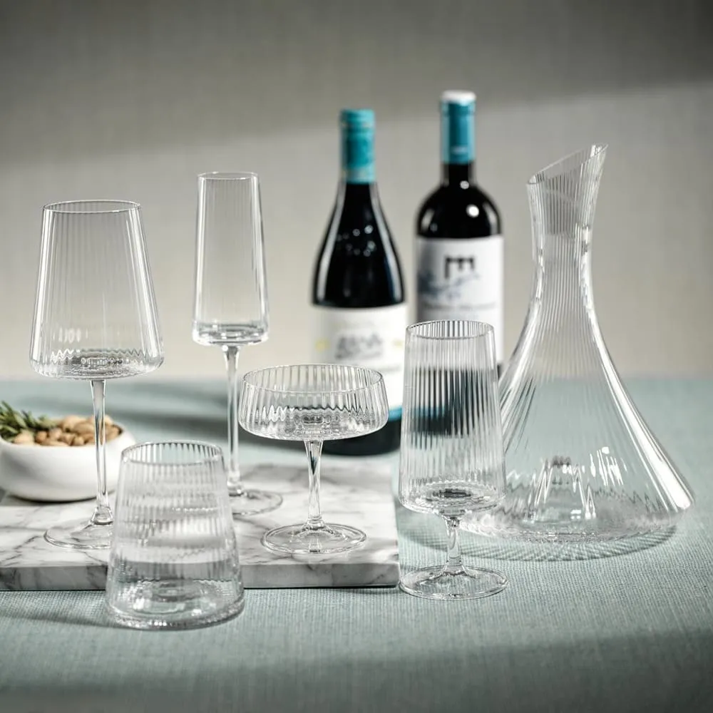 Bandol Fluted Textured Glasses and Decanter by Zodax