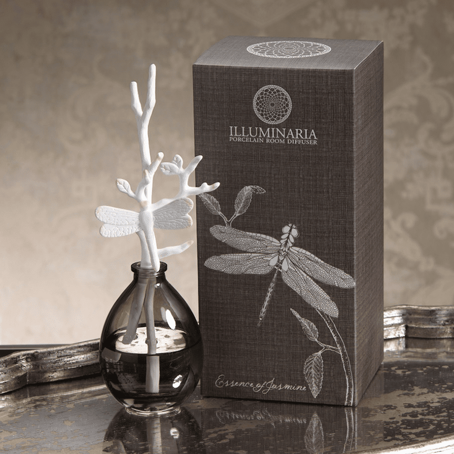 Illuminaria Essence of Jasmine Porcelain Branch Diffuser by Zodax