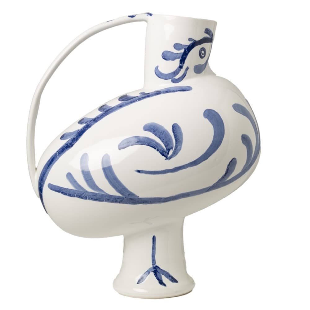Pablo White and Blue Pitcher by Abigails