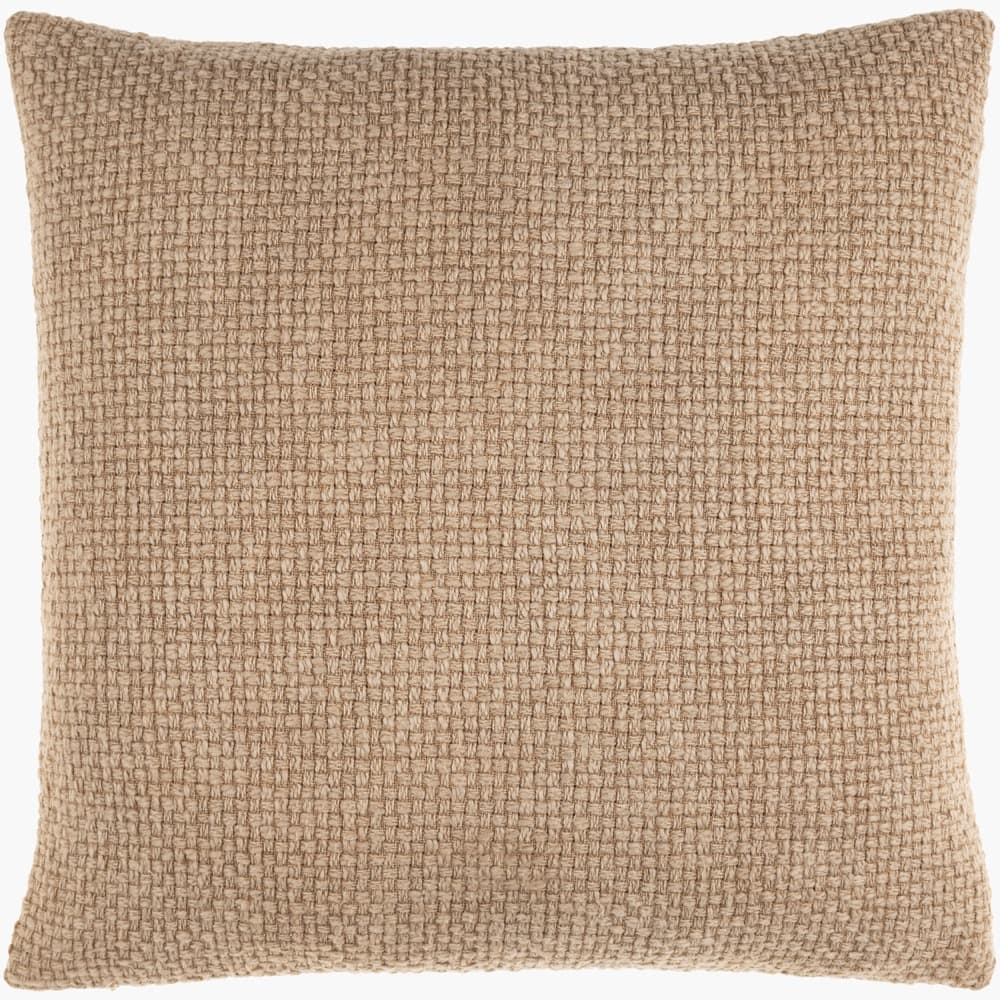 Washed Texture Beige Pillow by Livabliss