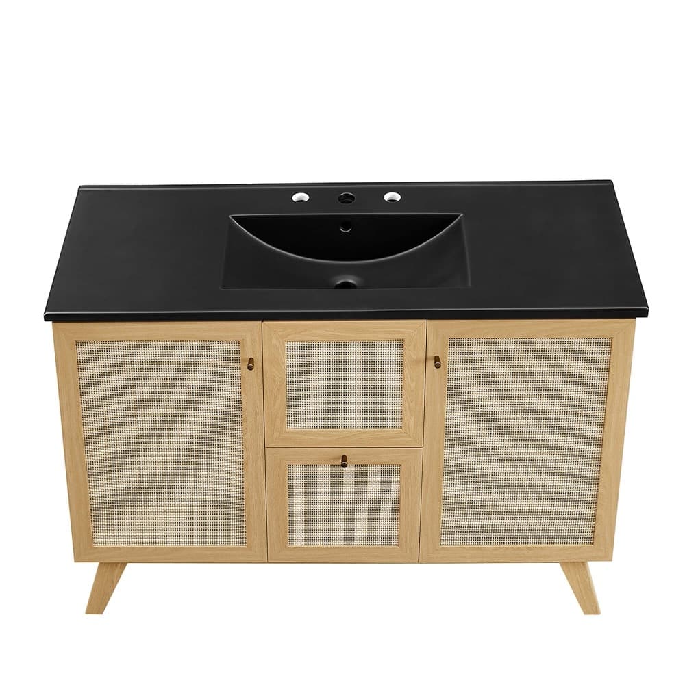 Soma 48" Single Sink Bathroom Vanity in Oak Black by Modway - Image 12