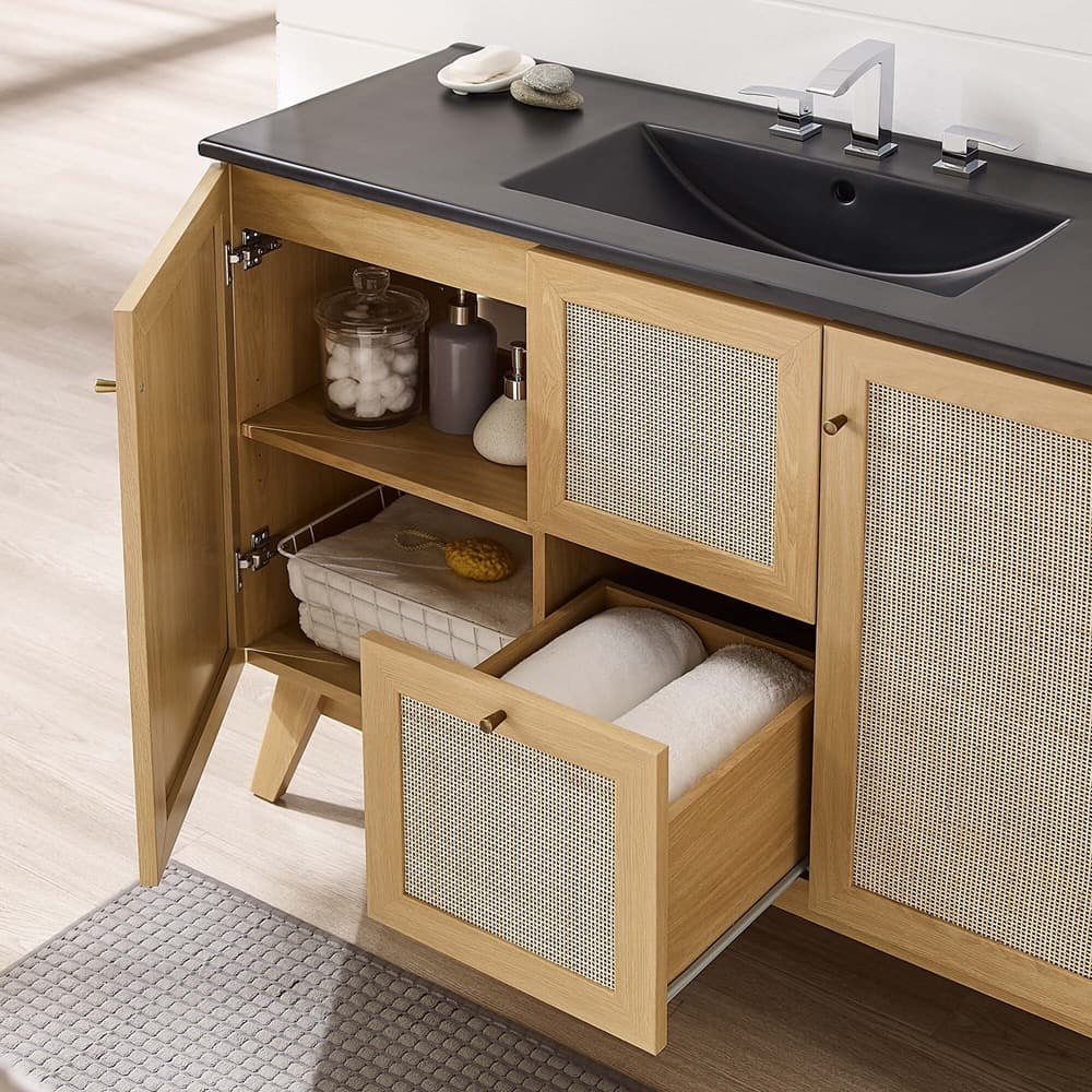 Soma 48" Single Sink Bathroom Vanity in Oak Black by Modway - Image 17