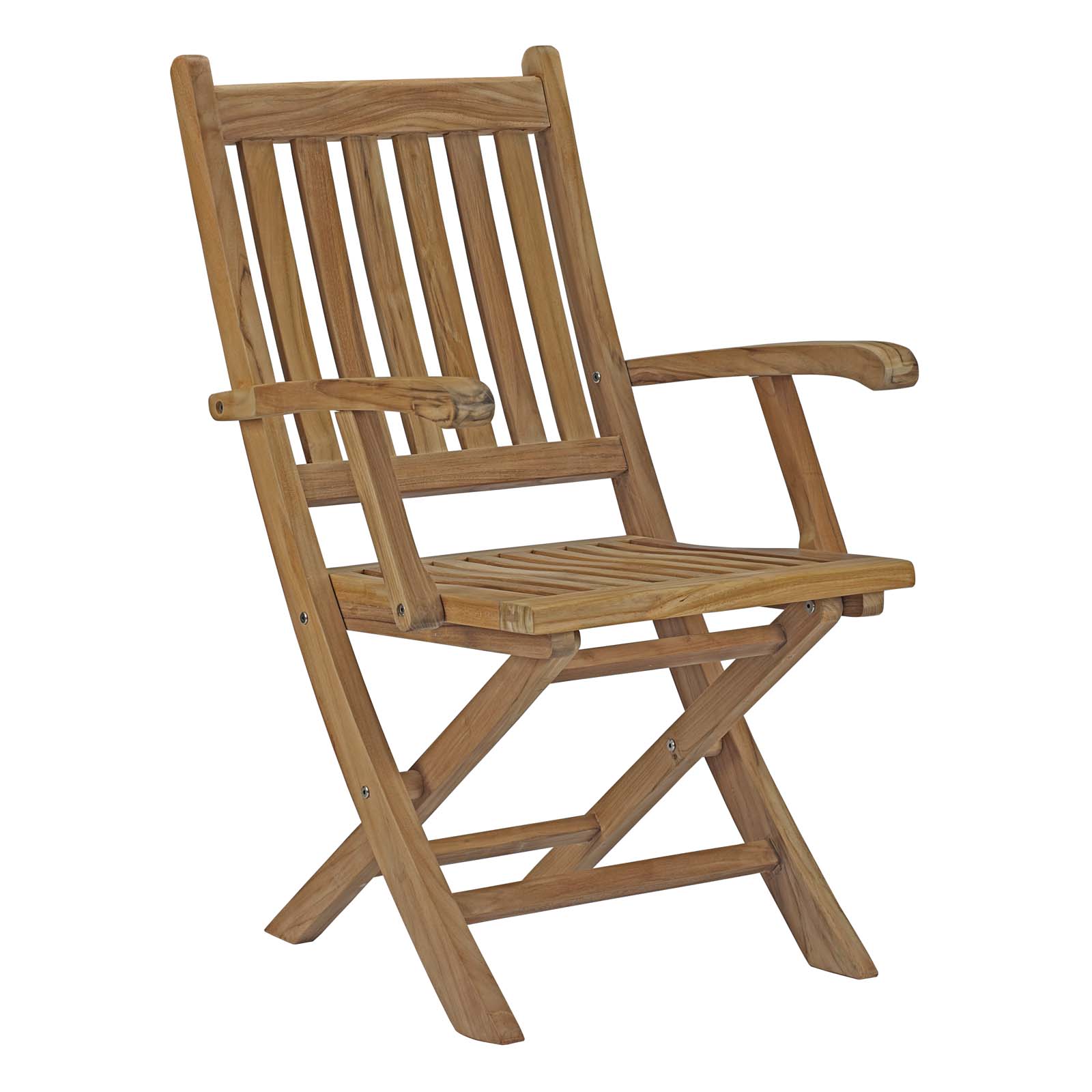 Marina Outdoor Patio Teak Folding Chair in Natural by Modway - Image 2