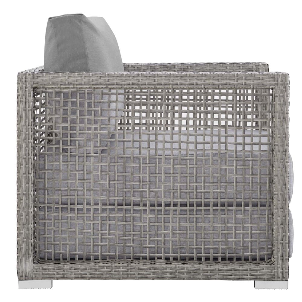 Aura Outdoor Patio Wicker Rattan Armchair in Gray by Modway - Image 3