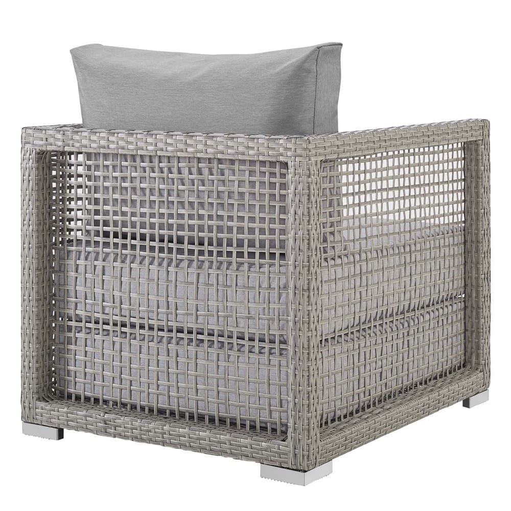 Aura Outdoor Patio Wicker Rattan Armchair in Gray by Modway - Image 4
