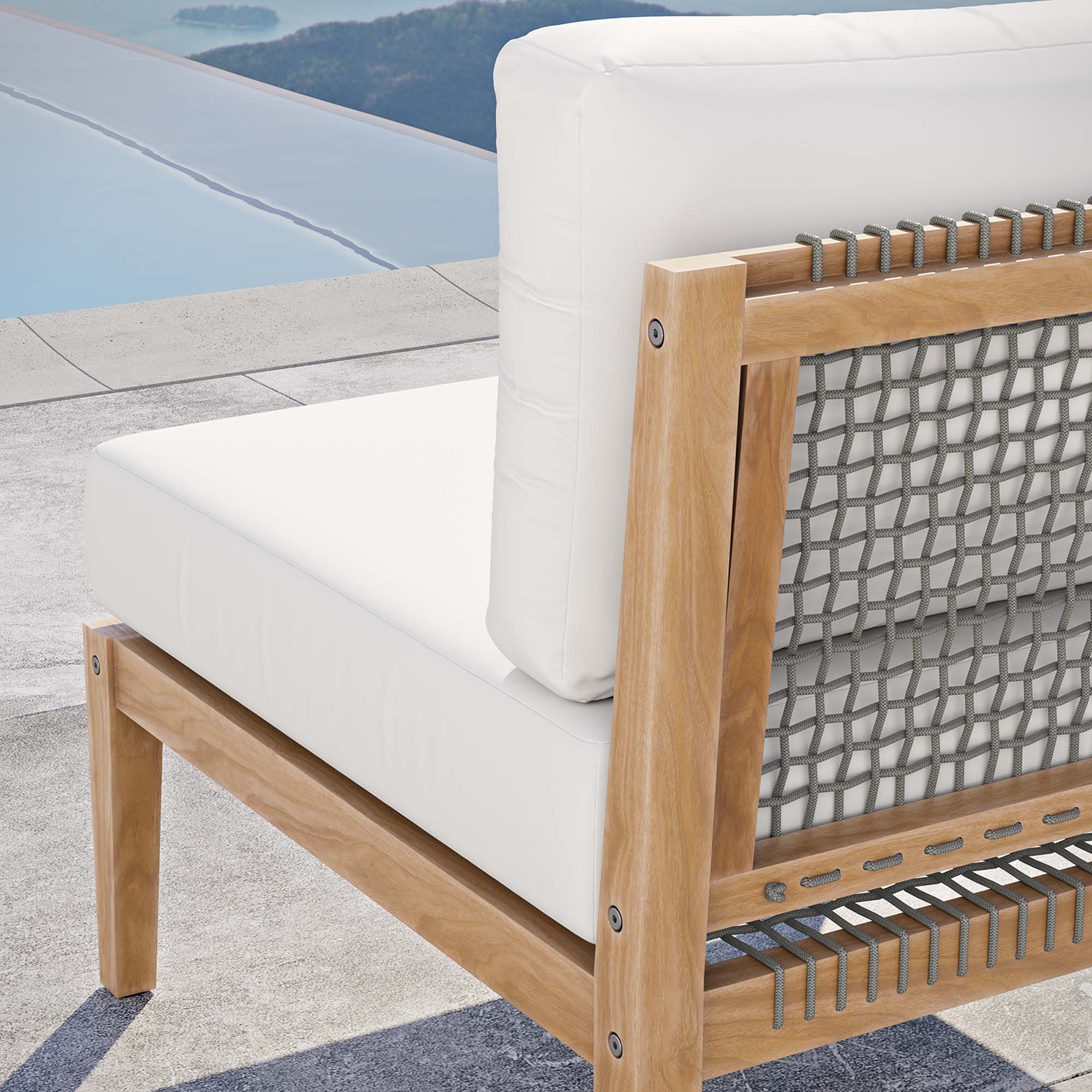 Clearwater Outdoor Patio Teak Wood Armless Chair by Modway - Image 7