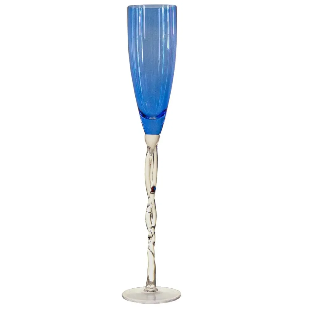 Adriana Cobalt Champagne Glass Set of 4 by Abigails