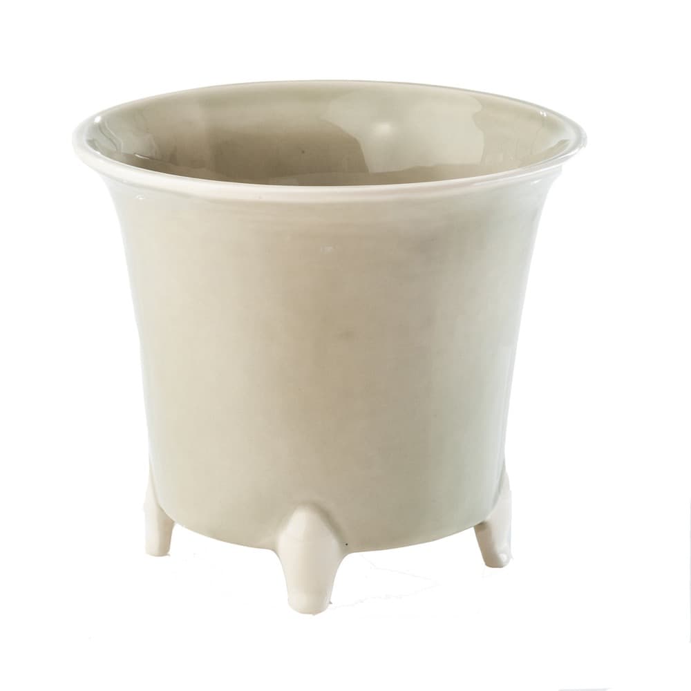 Large Gray with White Cachepot by Abigails