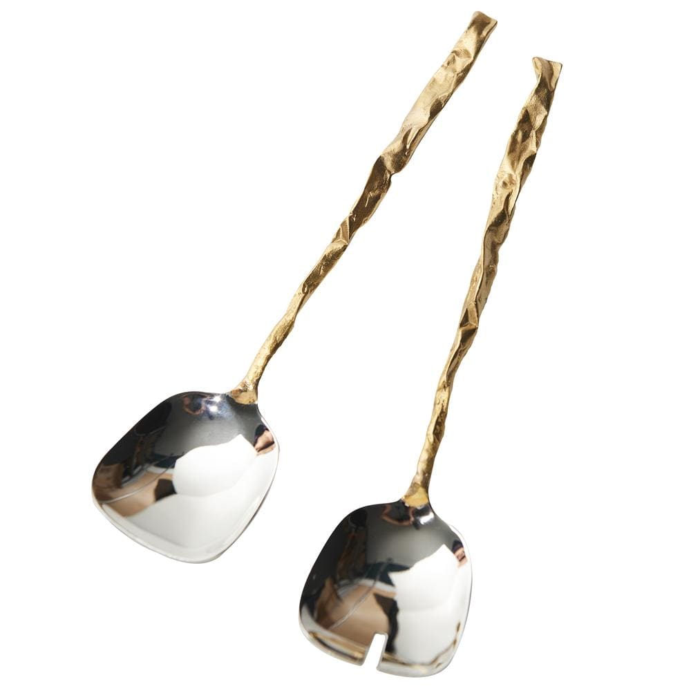 Gold and Silver Salad Server Set by Abigails