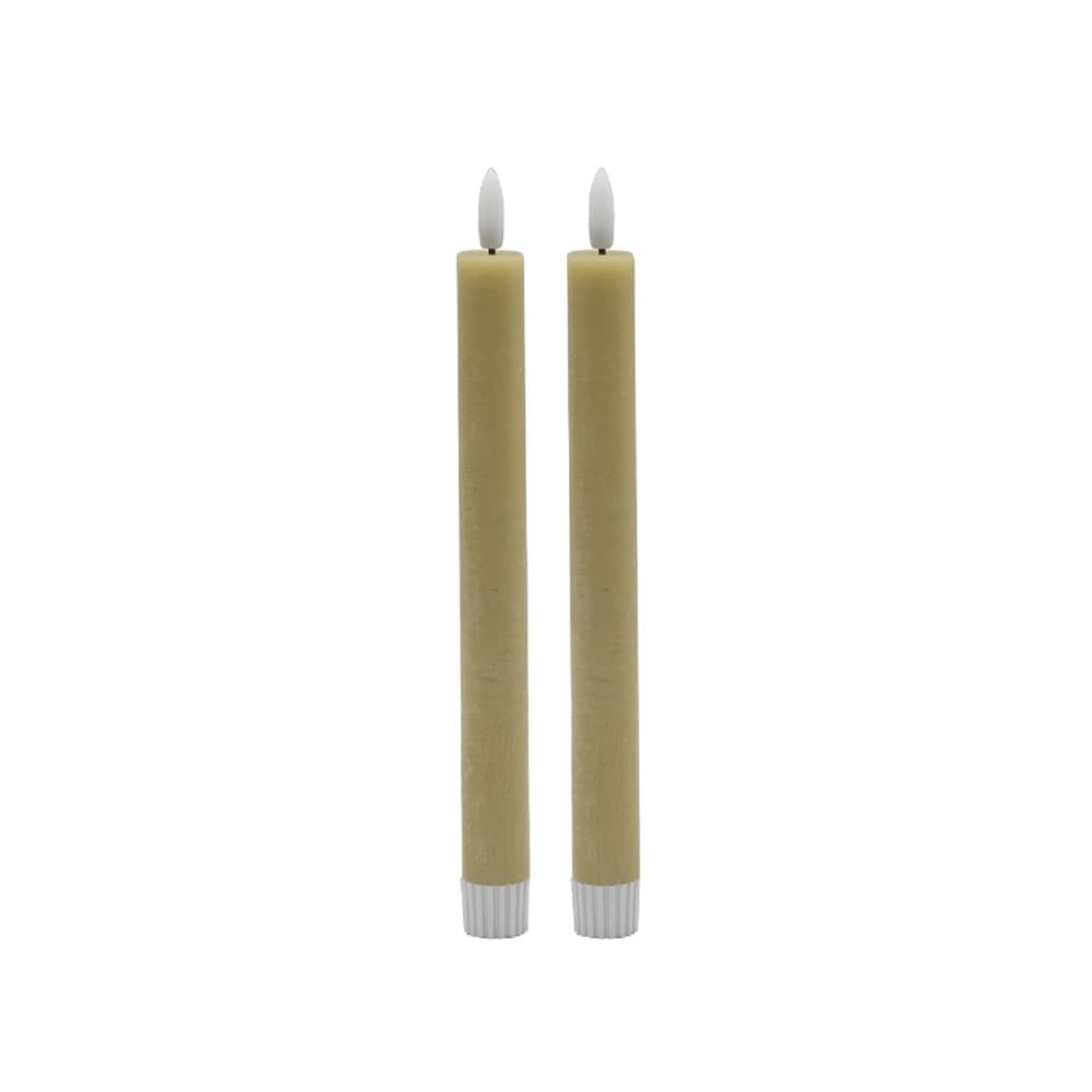 Medium Champagne Taper Flameless Candle Set of 2 by BIDKhome