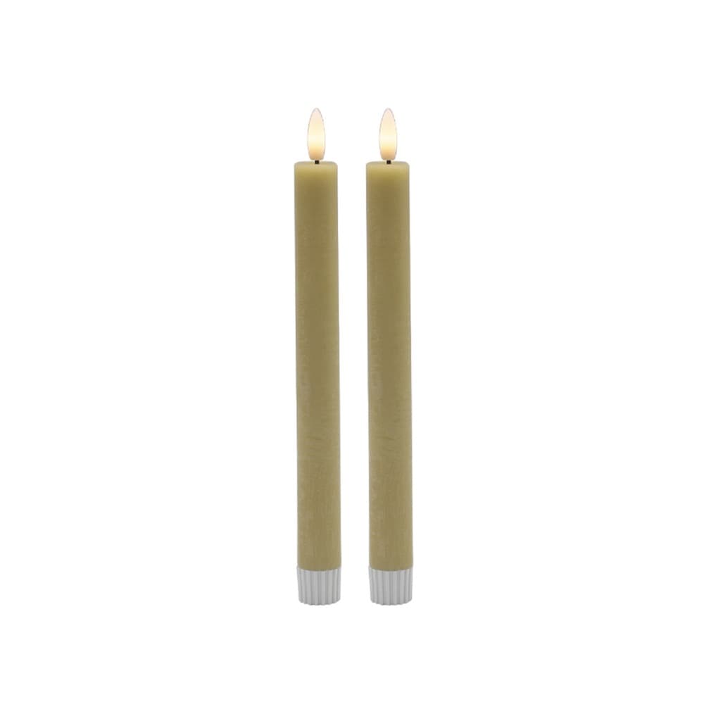 Medium Champagne Taper Flameless Candle Set of 2 by BIDKhome - Image 2