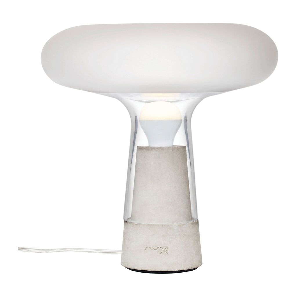 Orion Lamp Top Sandblasted with Concrete Base by Nude Glass