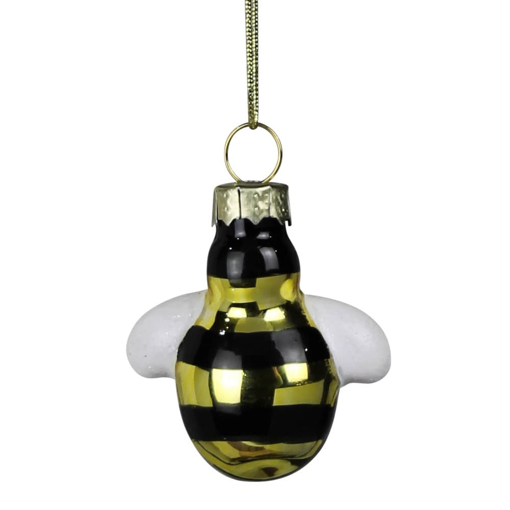 Tiny Glass Bee Ornaments Set of 5 by HomArt