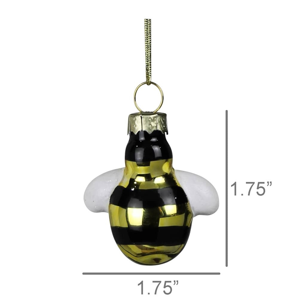 Tiny Glass Bee Ornaments Set of 5 by HomArt - Image 4