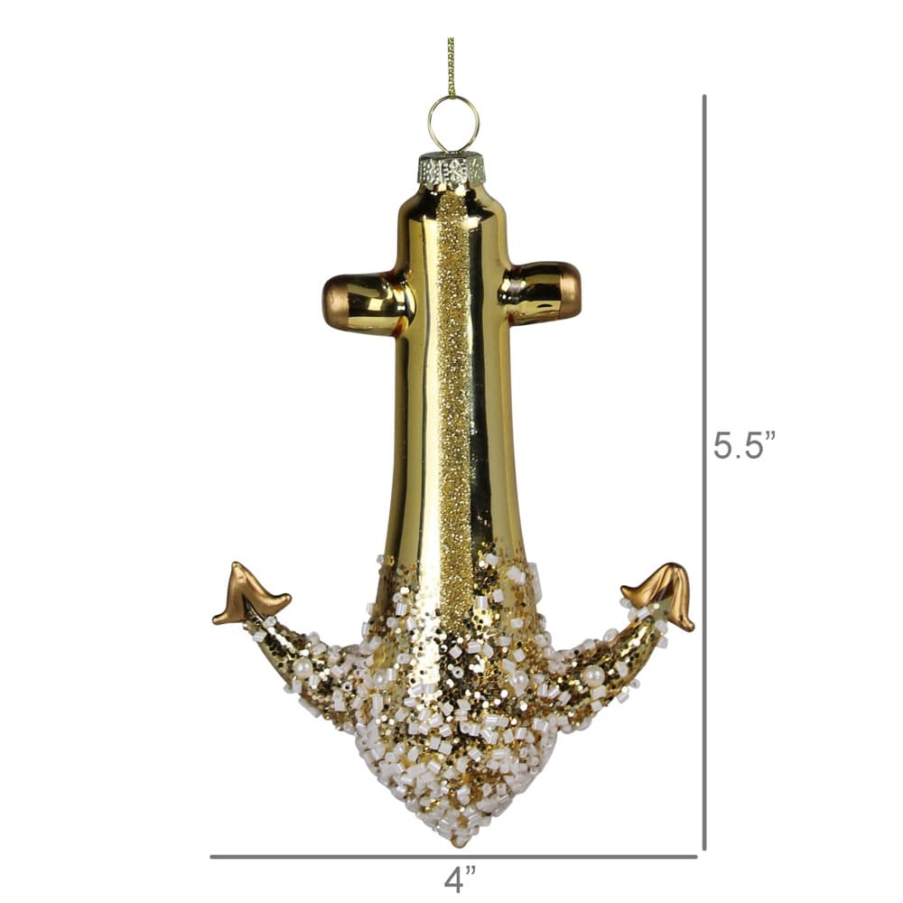 Anchor Glass Ornament Set of 2 by HomArt - Image 3