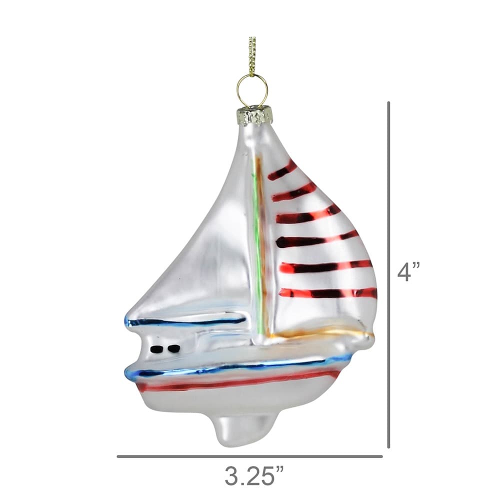 Glass Sailboat Ornament Set of 2 by HomArt - Image 3