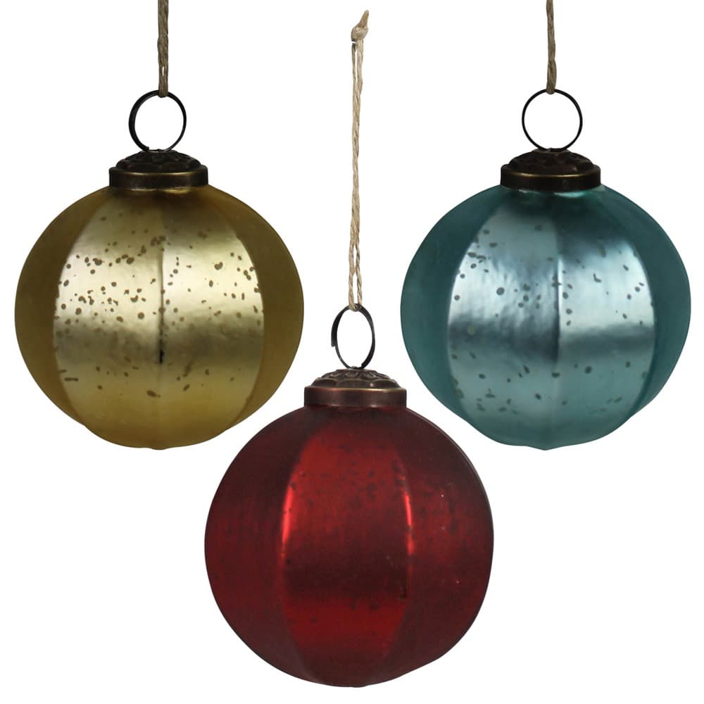 Glass Christmas Ornaments Set of 6 by HomArt