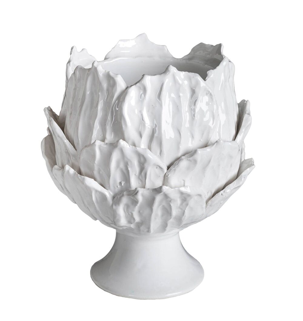 White Foliage Footed Cachepot by Abigails