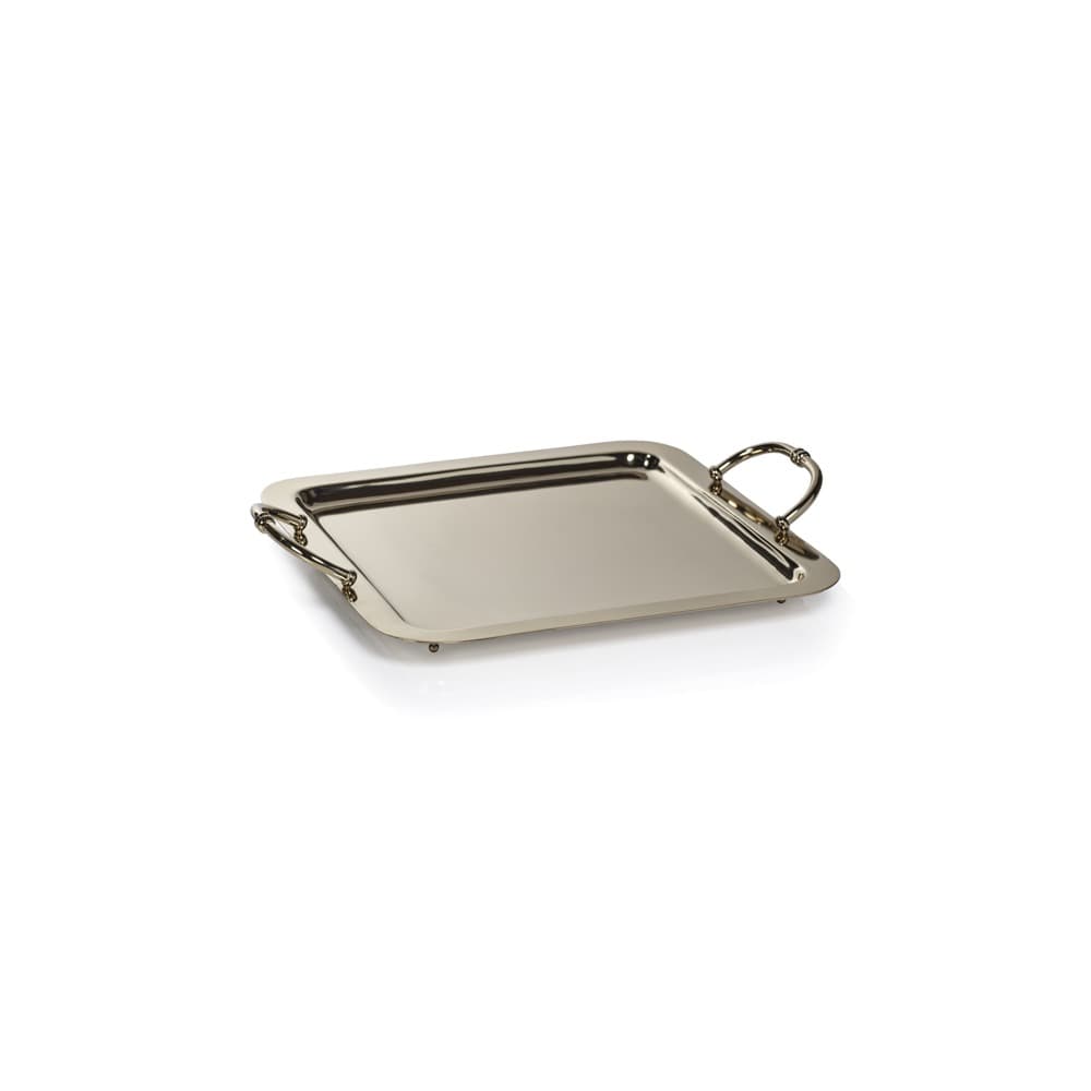 Manetta Polished Gold Steel and Brass Tray in 3 Sizes by Zodax - Image 3