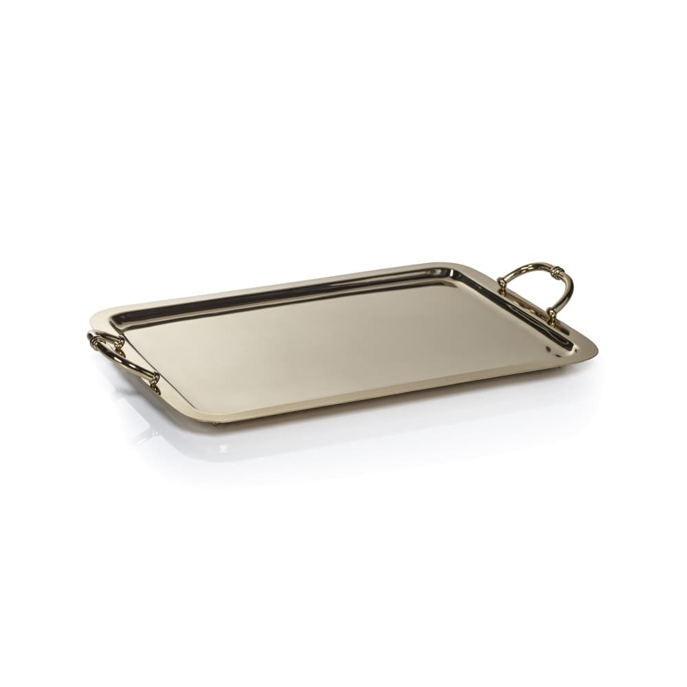 Manetta Polished Gold Steel and Brass Tray in 3 Sizes by Zodax - Image 2