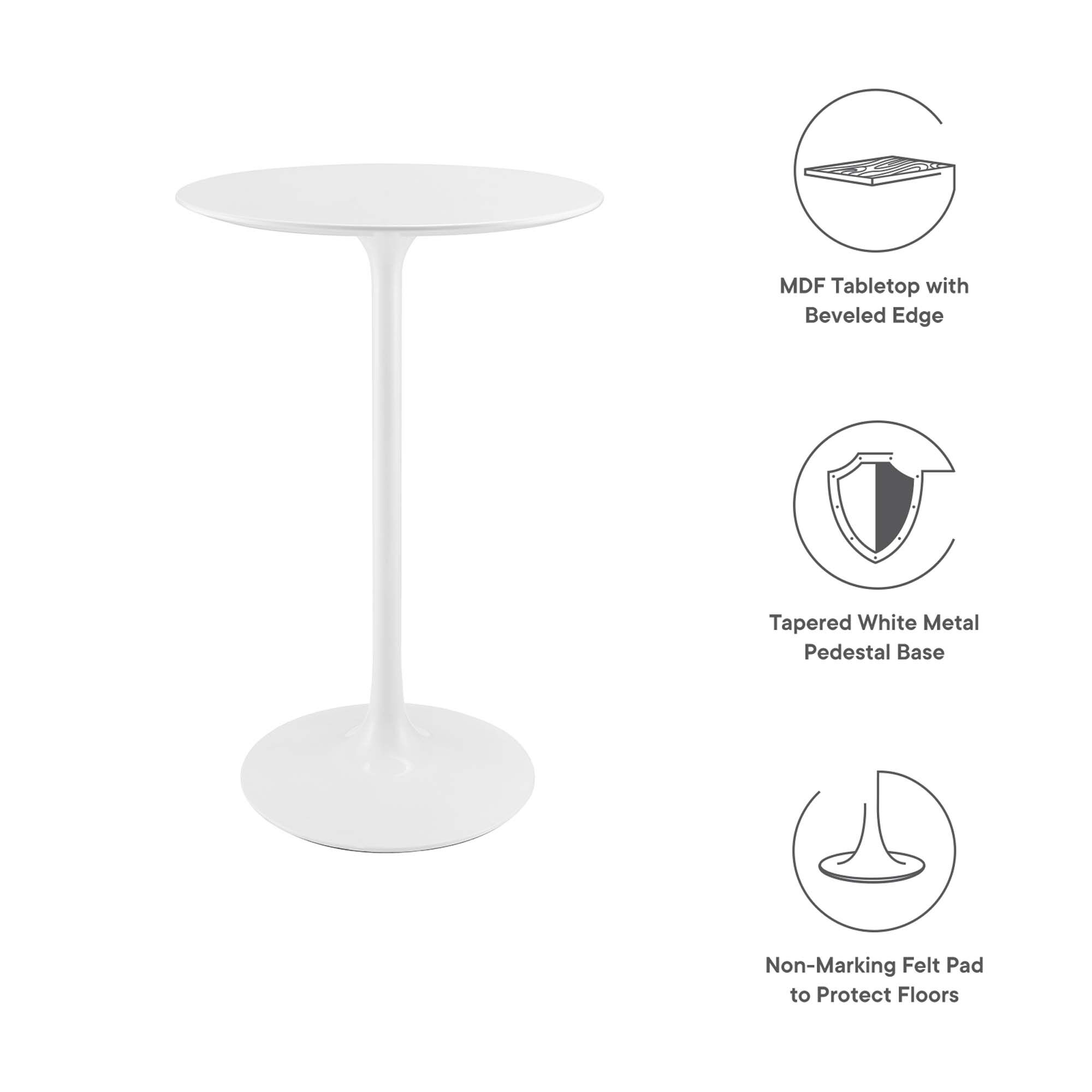 Lippa 28" Round Wood Bar Table by Modway - Image 2