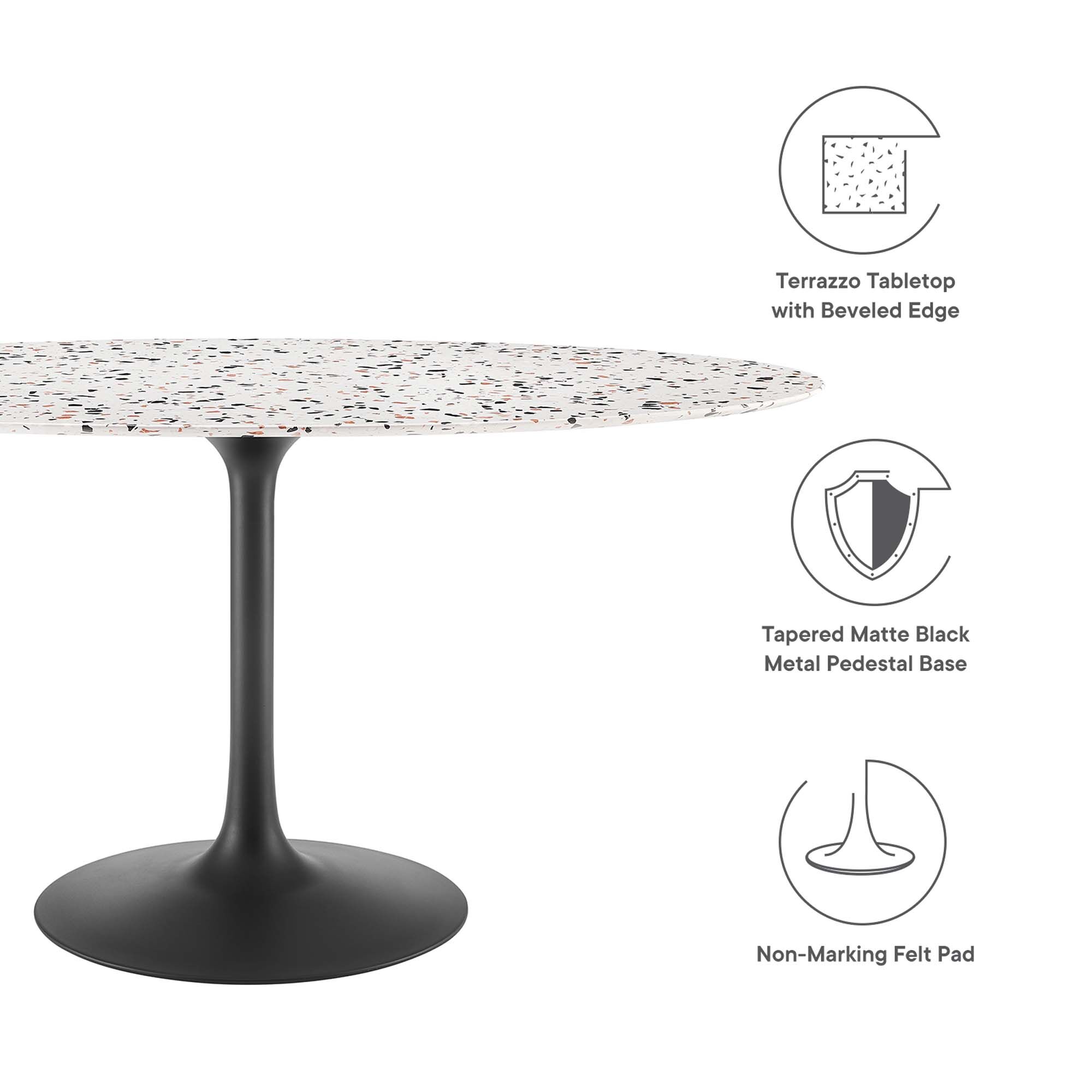 Lippa 60" Oval Terrazzo Dining Table by Modway - Image 2