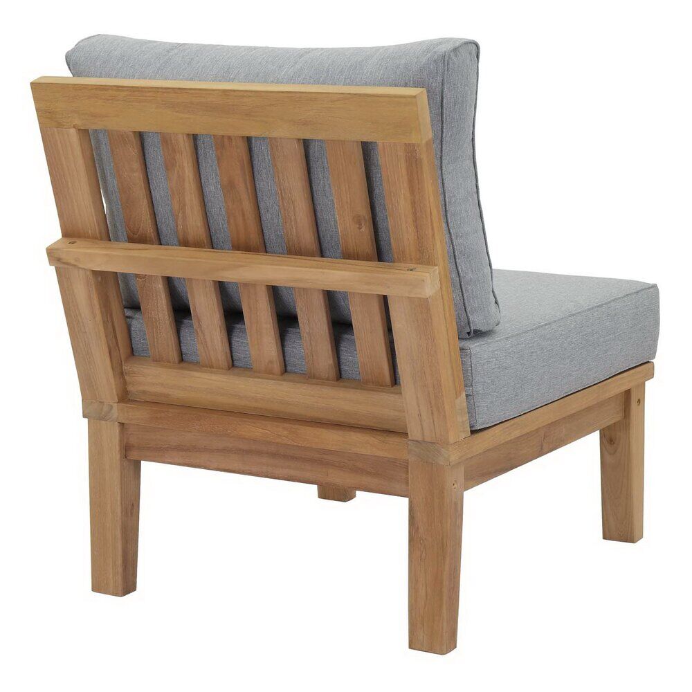 Marina Armless Outdoor Patio Teak Sofa in Natural Gray by Modway - Image 3