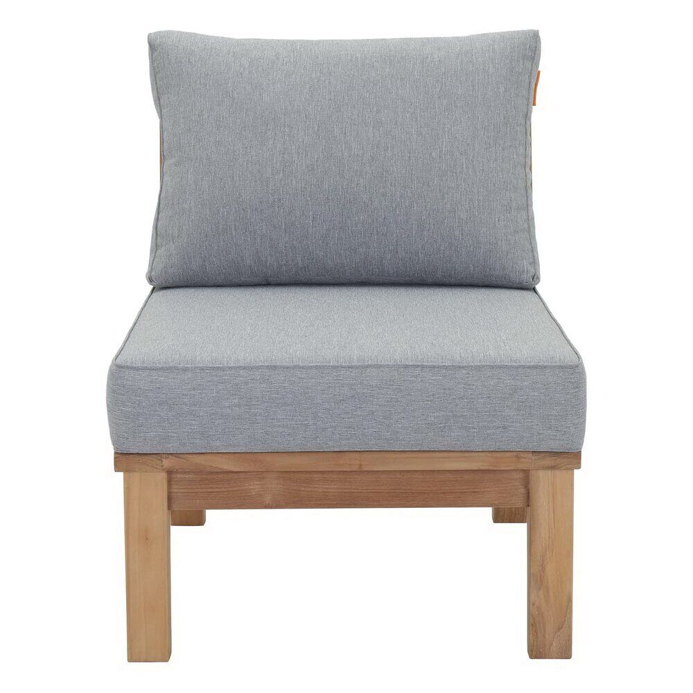 Marina Armless Outdoor Patio Teak Sofa in Natural Gray by Modway - Image 4