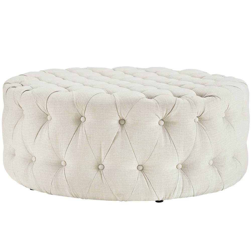 Amour Upholstered Fabric Ottoman in Beige by Modway - Image 2