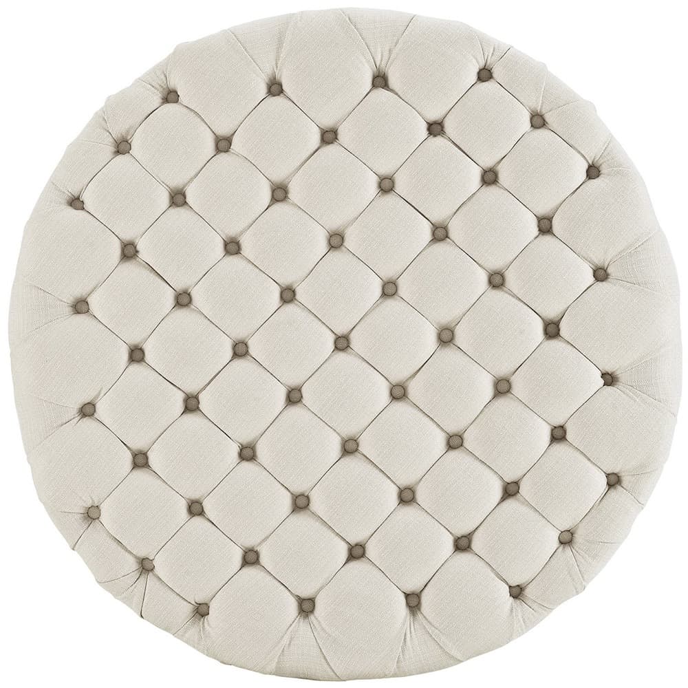 Amour Upholstered Fabric Ottoman in Beige by Modway - Image 3
