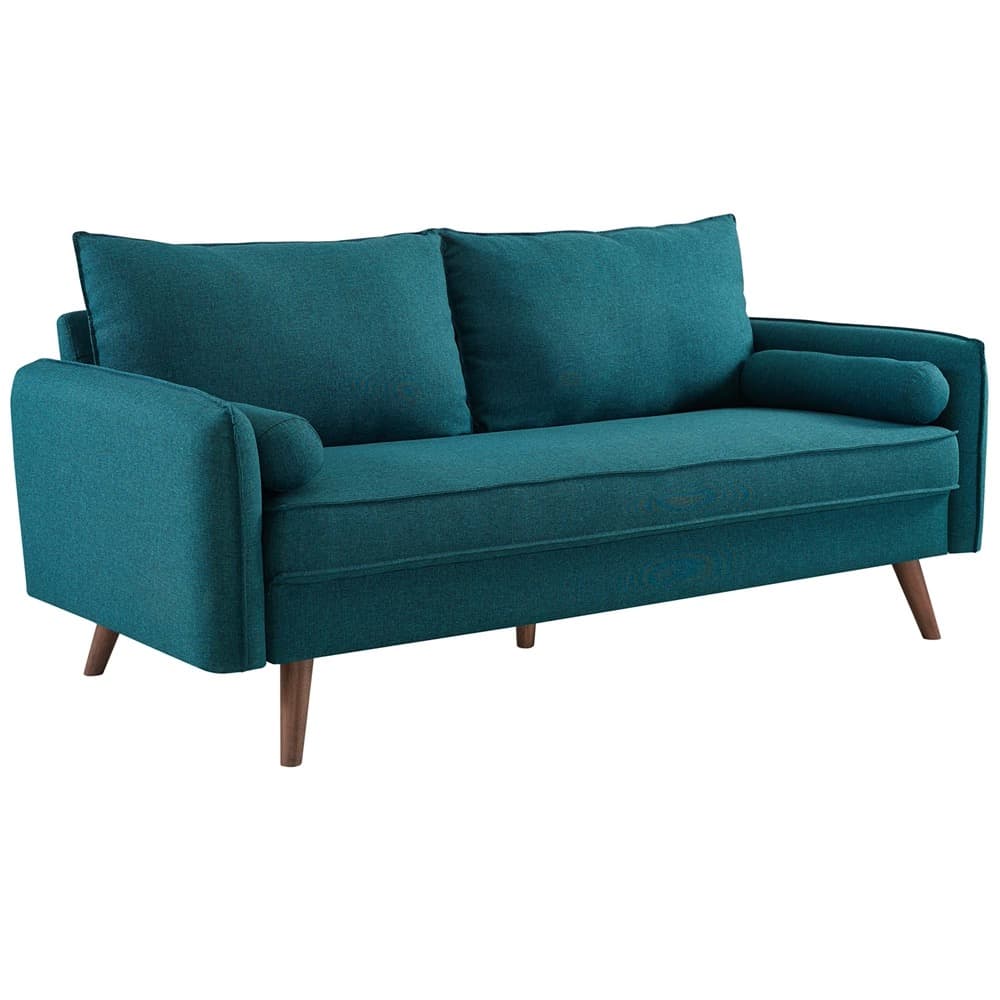 Revive Upholstered Fabric Sofa and Loveseat Set in Teal by Modway - Image 2