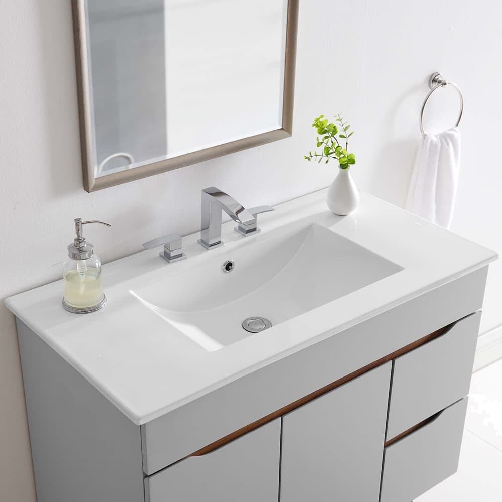 Cayman 36" Bathroom Sink in White by Modway - Image 4