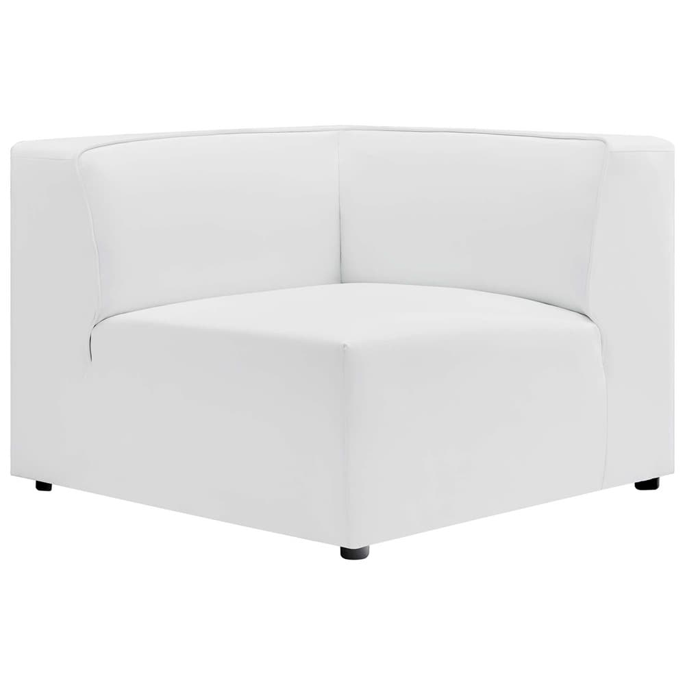 Mingle 5-Piece Vegan Leather Sectional Sofa in White by Modway - Image 10