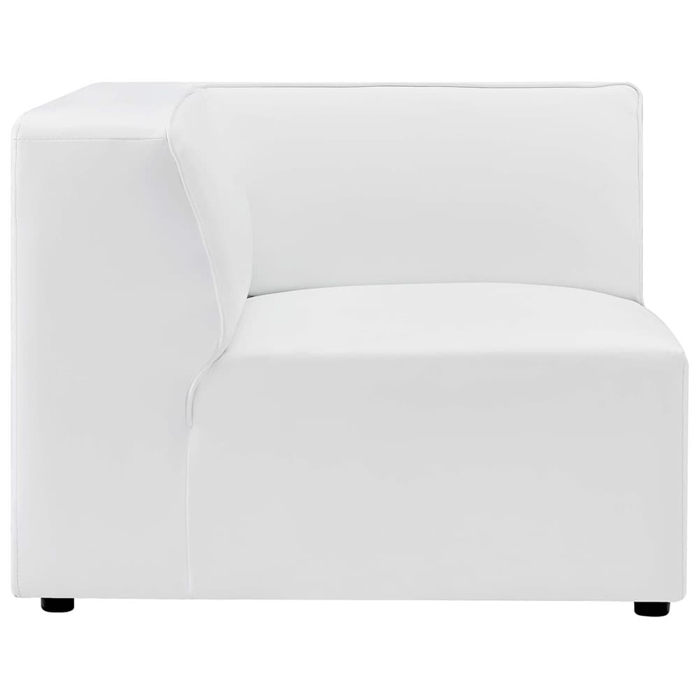 Mingle 5-Piece Vegan Leather Sectional Sofa in White by Modway - Image 11
